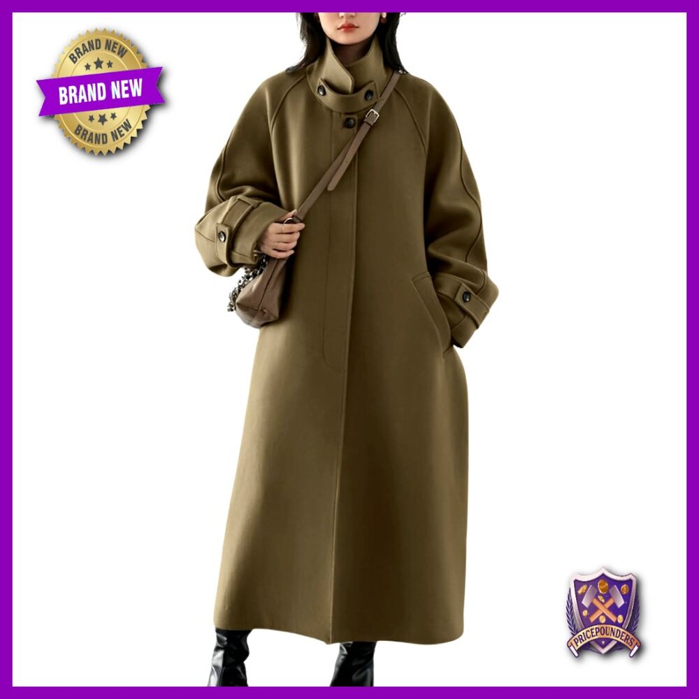 Wool Overcoat Raglan Sleeve Business Coat Elegant Minimal Chic Winter Wear